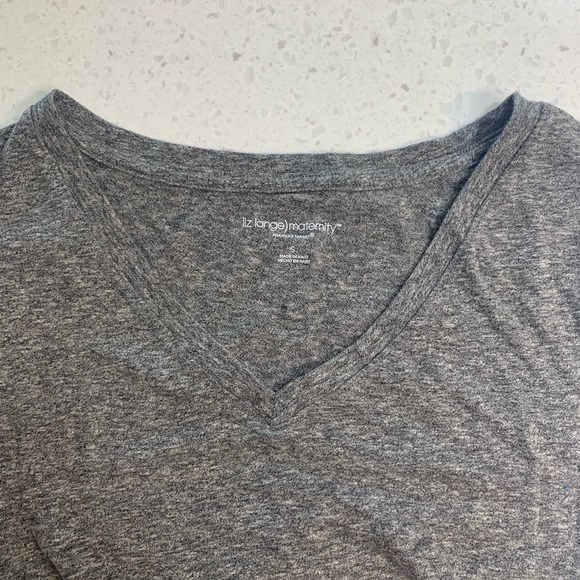Liz Lange for Target, Maternity Grey Short Sleeve Top - Picture 2 of 7